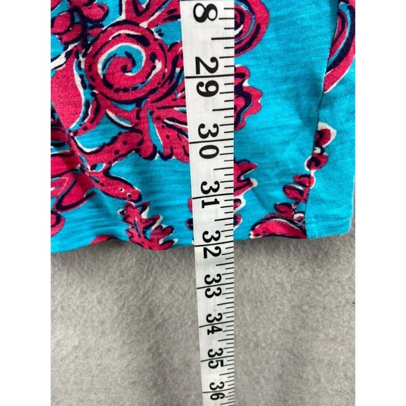 Lilly Pulitzer Dress Women’s XSmall‎ Blue Red Lace Trim 100% Cotton Short Summer - Picture 4 of 11